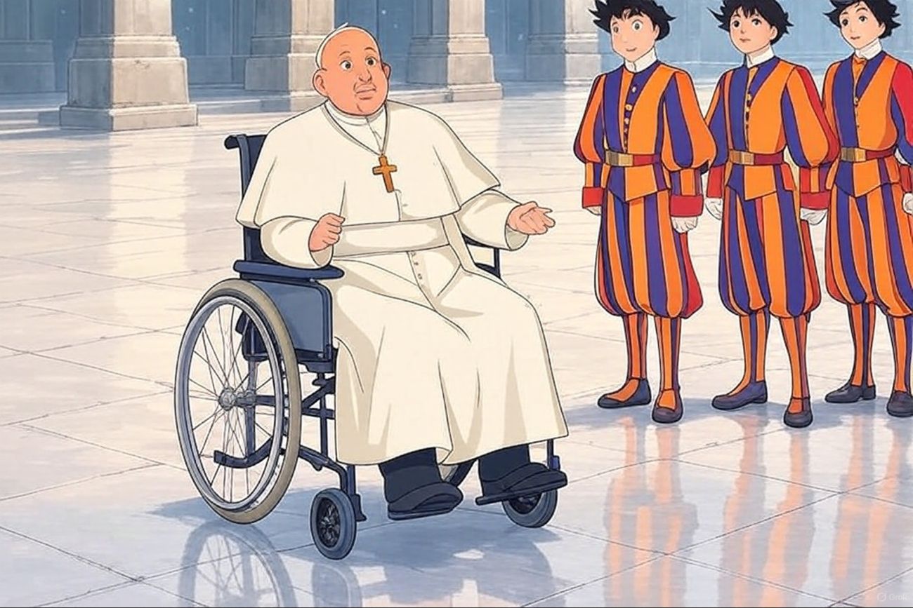 Su santidad el Papa Francisco al estilo Studio Ghibli | Foto: Grok